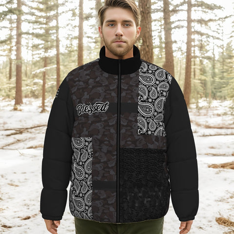 All-Over Print Unisex Stand-up Collar Down Jacket